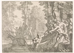 Silenus wird aus dem Wasser gezogen von Johannes Glauber