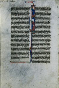 Initiale I mit Elimelech und Naomi: Blatt aus einer lateinischen Bibel, ca. 1250 von Johannes Grusch Atelier