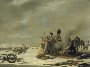 Biwak in Molodechno, 3-4 Dezember 1812: eine Episode aus Napoleons Rückzug aus Russland