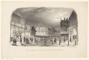Jahrmarkt auf dem Botermarkt in Amsterdam von Johannes Hilverdink