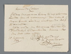 Brief von Pfarrer Hooyman an Jan Brandes