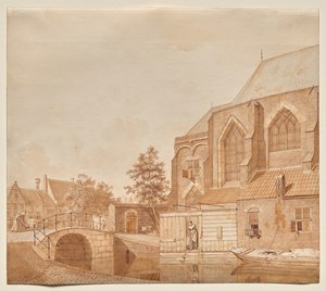 Ein Blick auf die Nieuwe Kerk, Delft von Johannes Huibert Prins