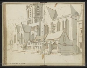 Rechte Fassade der Jacobikirche in Utrecht von Johannes Huibert Prins