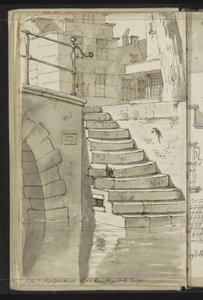 Treppe zum Graben bei der Koorstraat in Delft von Johannes Huibert Prins