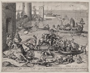Sankt Martin mit seinem Pferd auf einem Schiff