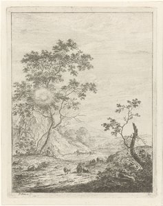 Berglandschaft mit Hirte und Vieh von Johannes Janson