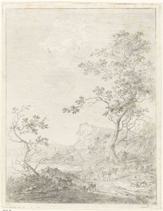 Berglandschaft mit Hirte und Vieh auf dem Weg von Johannes Janson