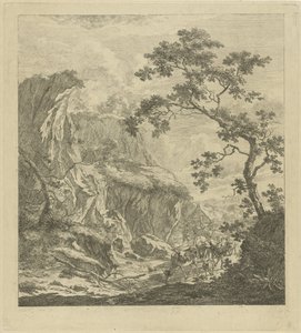 Bergige Landschaft mit Vieh von Johannes Janson