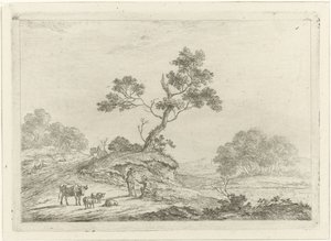 Landschaft mit Hirten im Gespräch von Johannes Janson