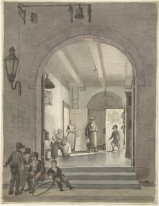Der Eingang des Diakonie- und Armenhauses der Evangelisch-Lutherischen Gemeinde an der Neuen Keizersgracht von Johannes Jelgerhuis