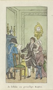 Interieur mit Familie und Offizier