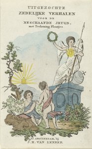 Landschaft mit zwei Kindern (Titelblatt für: Ausgewählte moralische Geschichten für die gebildete Jugend, 1828) von Johannes Jelgerhuis
