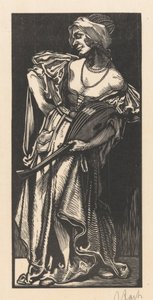 Frau mit Laute von Johannes Josephus Aarts (signed by artist)