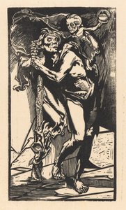 Mann mit dem Tod auf seinem Rücken von Johannes Josephus Aarts