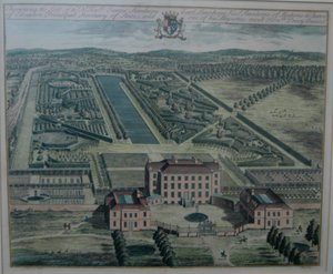 Ein Stich von Chevening von Johannes Kip nach Thomas Badeslade, veröffentlicht 1719 von John Harris von Johannes Kip