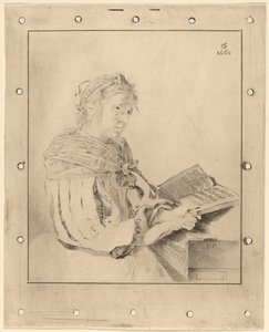 Junges Mädchen am Klavier, 1767 von Johannes Kornlein