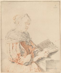 Junges Mädchen am Keyboard, 1767 von Johannes Kornlein