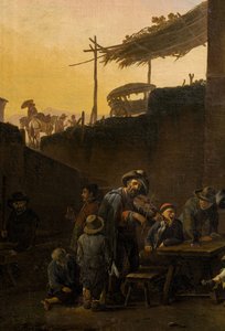 Trinker vor einem italienischen Gasthaus von Johannes Lingelbach