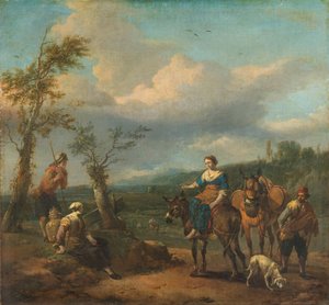 Italienische Landschaft mit Figuren
