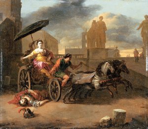 Der Tod von Servius Tullius mit Tullia in ihrem Streitwagen