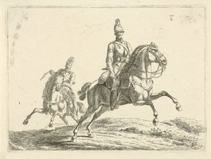 Zwei Soldaten zu Pferd