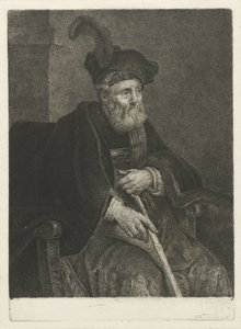 Porträt eines unbekannten alten Mannes in einem Stuhl von Johannes Pieter de Frey