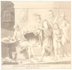 M. Curius Dantatus verachtet die Geschenke der samnitischen Gesandten. Plutarch: in vita. Caton Censoris.