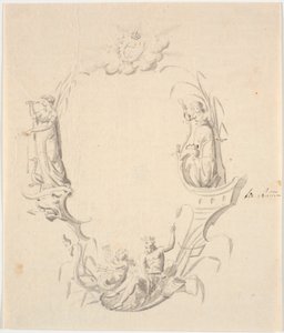 Entwurf für eine Titelvignette zu einer Seekarte (mit dem Text: Pass Kaart over Kattegattet, herausgegeben vom Seekartenarchiv 1799) von Johannes Wiedewelt