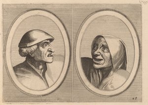 "Dief-achtighe Tijs" und "Nies Spoel-de-Nap" von Johannes and Lucas van Doetechum after Pieter Bruegel the Elder