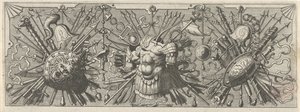Panoplia. Fries mit römischen Waffen, oberer Teil von Johannes of Lucas van Doetechum