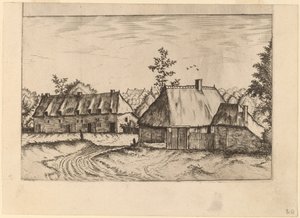Bauernhof und Häuserreihe