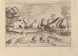 Das Gasthaus des Schwans mit Bauernhöfen von Johannes van Doetechum, the Elder and Lucas