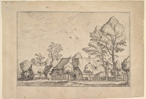 Großer Bauernhof mit Ziehbrunnen aus Praediorum villarum et rusticarum casularum icones e...