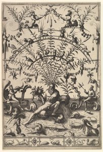 Moderne groteske Dekoration mit einem Flussgott, 1557