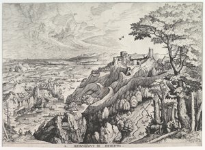 Der heilige Hieronymus in der Wildnis S. Hieronymus in Deserto aus Die großen Landschaften von Johannes van Doetecum I