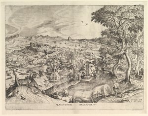 Der belgische Wagen Plaustrum Belgicum aus Die großen Landschaften, ca. 1555-56 von Johannes van Doetecum I