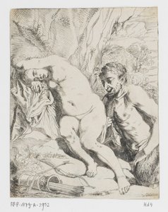 Schlafende Nymphe und Satyr