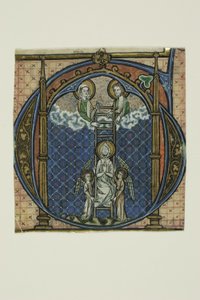 Die Himmelfahrt des hl. Dominikus in einem historisierten Initial „G“ aus einem Graduale von Johannes von Valkenburg