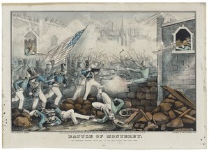 Schlacht von Monterey am 7. Juli 1846, Lithographie von Nathaniel Currier