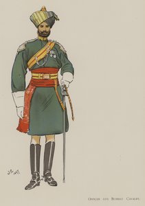 Offizier der 6. Bombay-Kavallerie (Farblithografie)