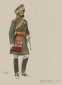 Offizier der 8. Bengalischen Kavallerie (Farblithografie)