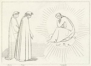 Dante im Gespräch mit Cacciaguida, Paradies, Gesang 17 (Gravur)