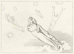 Seelen kehren in ihre Sphären zurück, Paradies, Gesang 4 (Gravur) von John (after) Flaxman