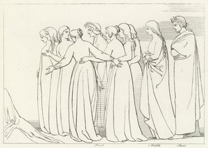 Der Fluss Eunoe, Fegefeuer, Gesang 33 von John (after) Flaxman