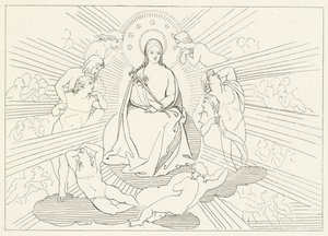 Die Jungfrau Maria, Paradies, Gesang 31 (Stich) von John (after) Flaxman