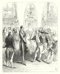 Prinz Albert und die königlichen Kommissare bei der Großen Ausstellung von 1851, Kristallpalast, Hyde Park, London (Gravur) von John (after) Gilbert