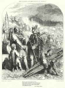 Die Landung der Sachsen in Britannien (Gravur) von John (after) Gilbert