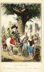 König Karl II. versteckt sich nach der Schlacht von Worcester in einer Eiche im Boscobel-Wald von John (after) Leech