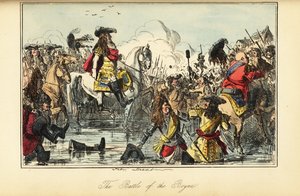 König Wilhelm II. überquert den Fluss in der Schlacht am Boyne, Irland