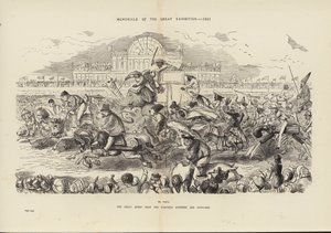 Denkmäler der Großen Ausstellung 1851, Das Große Derby-Rennen für Achtzehnhunderteinundfünfzig (Stich) von John (after) Leech
